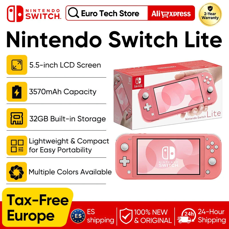 Consolas Nintendo Switch Lite - 32GB Batería 3570mAh 5.5'' Compacta y ligera Controles integrados Juegos compatibles
