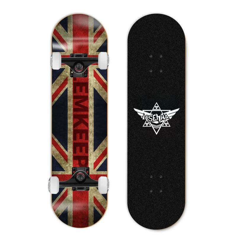 Patineta de Doble Kick para Principiantes, 7 Capas de Madera de Arce, Cuatro Ruedas, Cruiser Urbano, Tabla Completa para Adultos, Hombres, Mujeres y Adolescentes