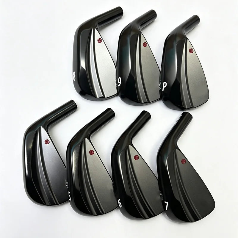 Juego de hierros de golf KM700 para diestros, modelo 456789P, fabricados en acero al carbono S20C, con cabeza de hierro de golf forjada, sin eje. Hierro de golf KM700.