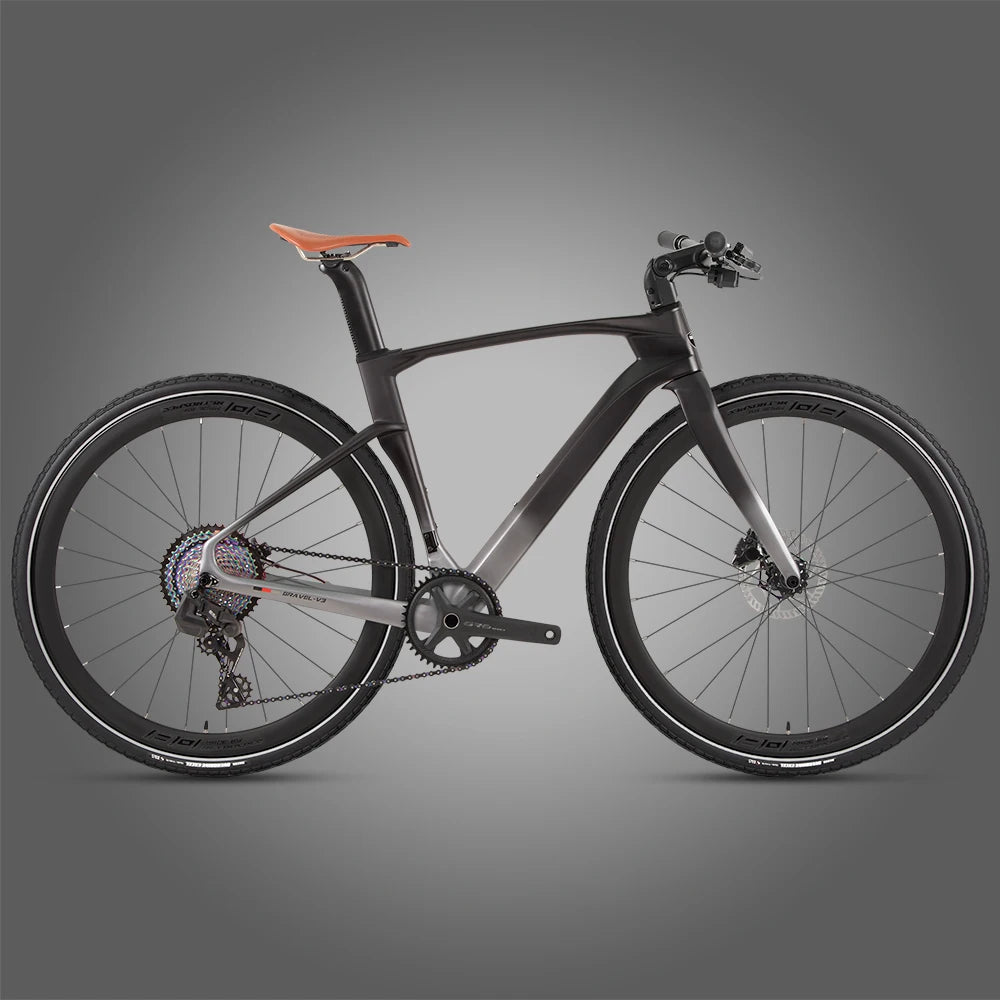 TWITTER V3Pro Transmisión electrónica SENTYEH ES800-13S Bicicleta de gravel de fibra de carbono con manillar plano y freno de disco hidráulico