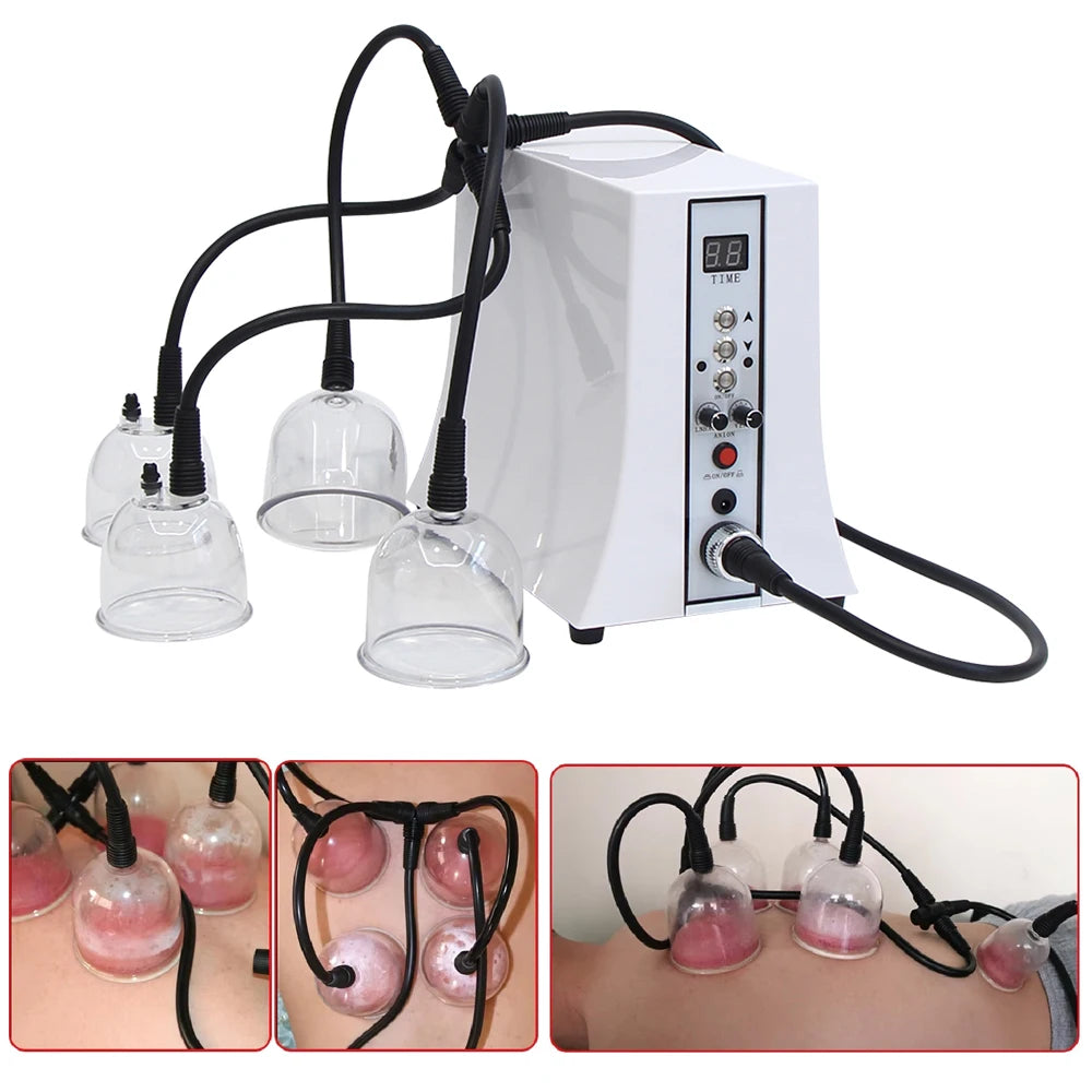 Máquina de terapia de vacío AOKO de 35 copas para aumento de senos, adelgazamiento, modelado corporal, realzador de caderas, masajeador de ventosas, levantamiento de glúteos, cuidado facial, uso en spa en casa.