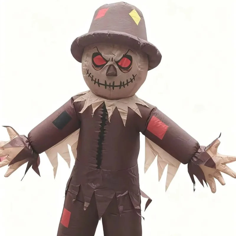 Disfraz inflable de espantapájaros de terror para Halloween, ideal para fiestas y reuniones. Disfraz de asesino de campo de trigo, perfecto para cosplay.