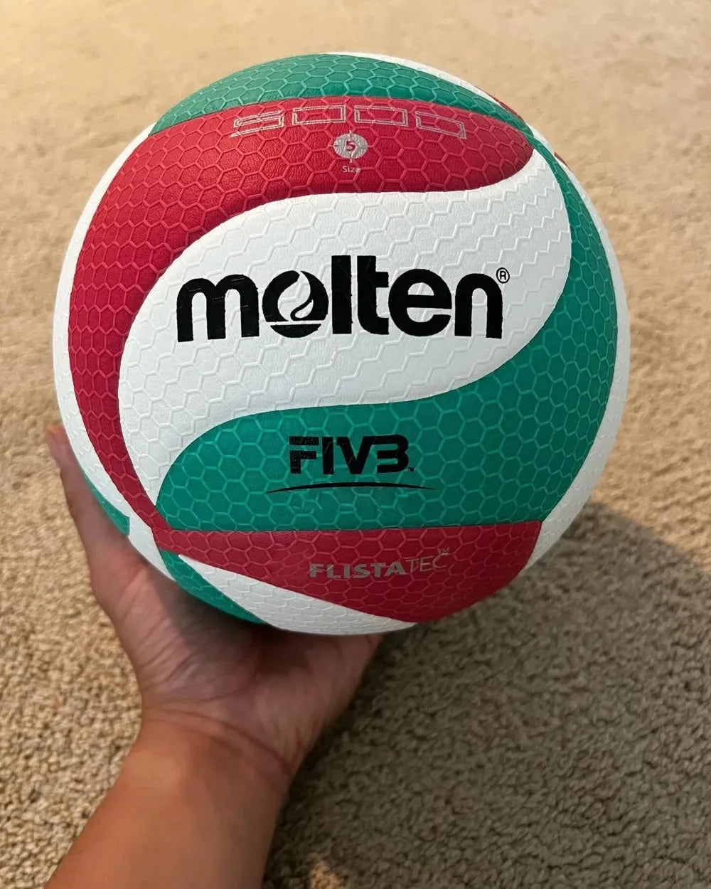 Balón de Voleibol Molten FLISTATEC Tamaño 5, Balón de PU para Estudiantes, Adultos y Adolescentes, para Competencia, Entrenamiento, Interior y Exterior