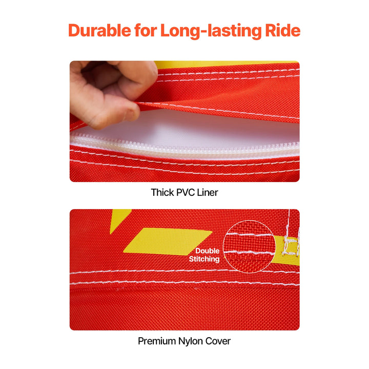 SucceBuy Tubos Inflables Remolcables para Embarcaciones, para 1-3 Personas, con Capacidad de 510 lbs, Tubo Acuático Tipo Hot Dog para Deportes Náuticos