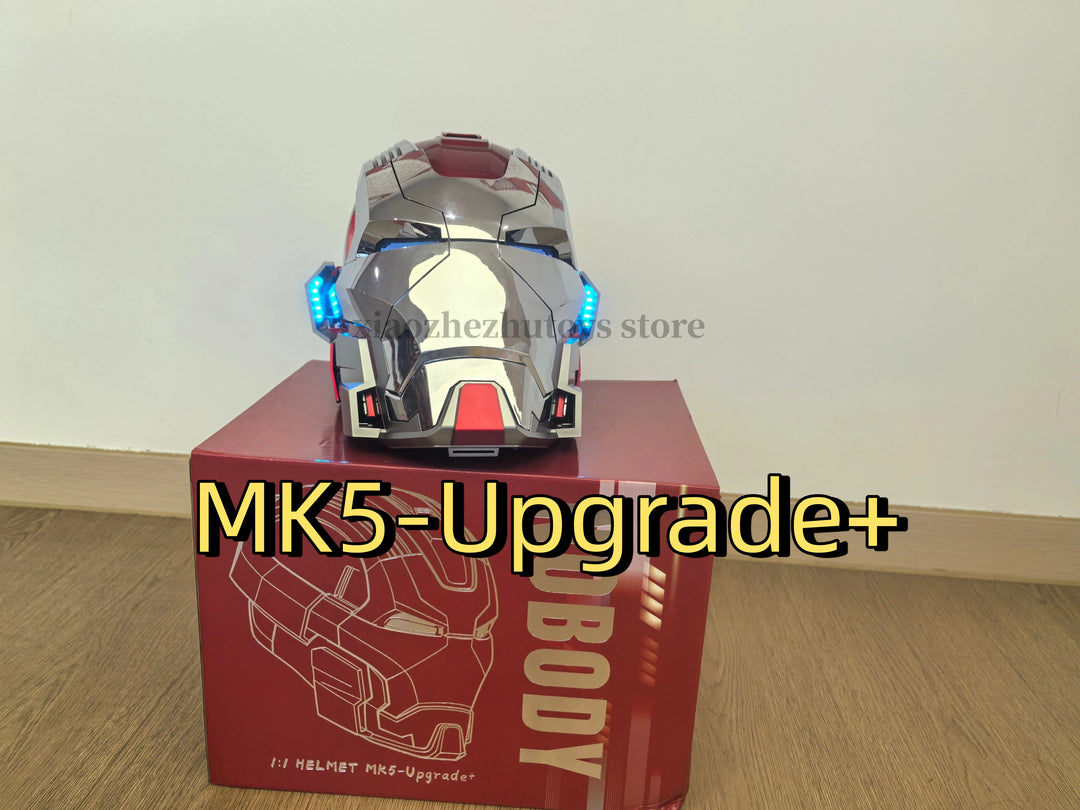 Casco de Iron Man Mk5 Mk7 Mk50 Mk17, Casco Usable con Control Remoto de Voz Eléctrico, Regalo Coleccionable para Adultos para Juego de Roles