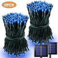 1/2 unidades de guirnalda de luces solares de 100 LED, impermeables, con 8 modos de iluminación, para decoración de patios, jardines, árboles, fiestas, Navidad y Halloween