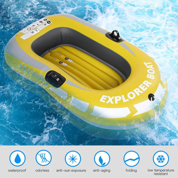 Bote Inflable Individual para Deriva, Kayak Inflable de PVC, Canoa, Bote de Aire para Remar, Pesca, Deriva, Buceo y Natación