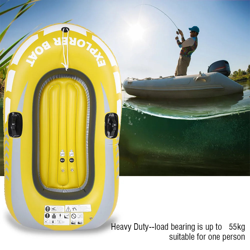 Bote Inflable Individual para Deriva, Kayak Inflable de PVC, Canoa, Bote de Aire para Remar, Pesca, Deriva, Buceo y Natación