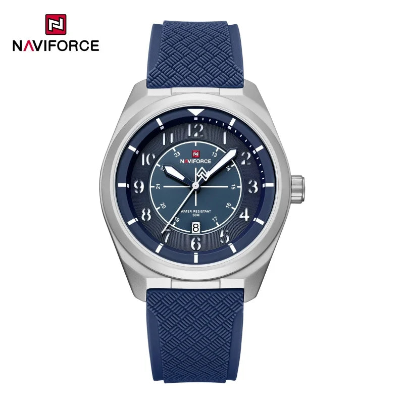 Reloj deportivo táctico militar NAVIFORCE para hombre, con correa de silicona luminosa, movimiento de cuarzo, resistente al agua 3ATM y caja de aleación de zinc