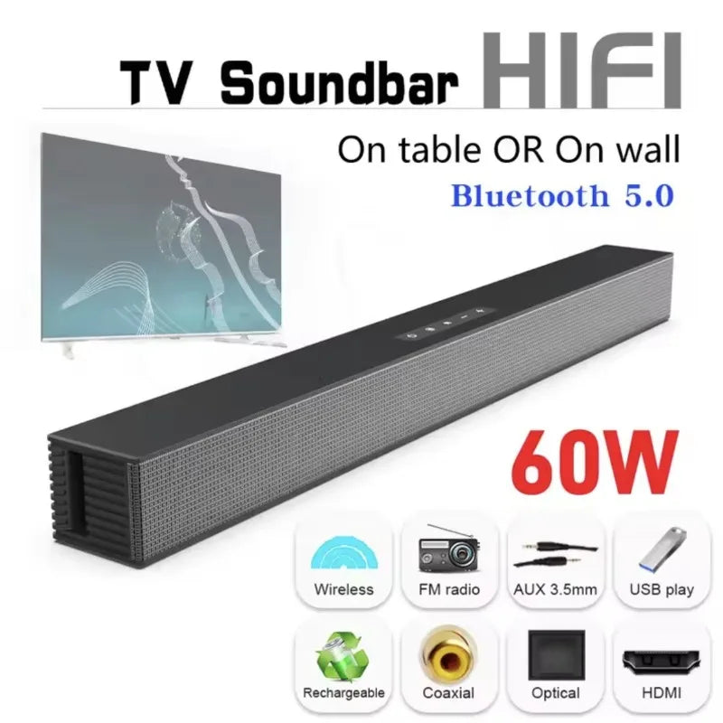 Sistema de altavoces inalámbricos con barra de sonido Bluetooth, altavoz con sonido superpotente, estéreo envolvente inalámbrico con cable, proyector de TV para cine en casa