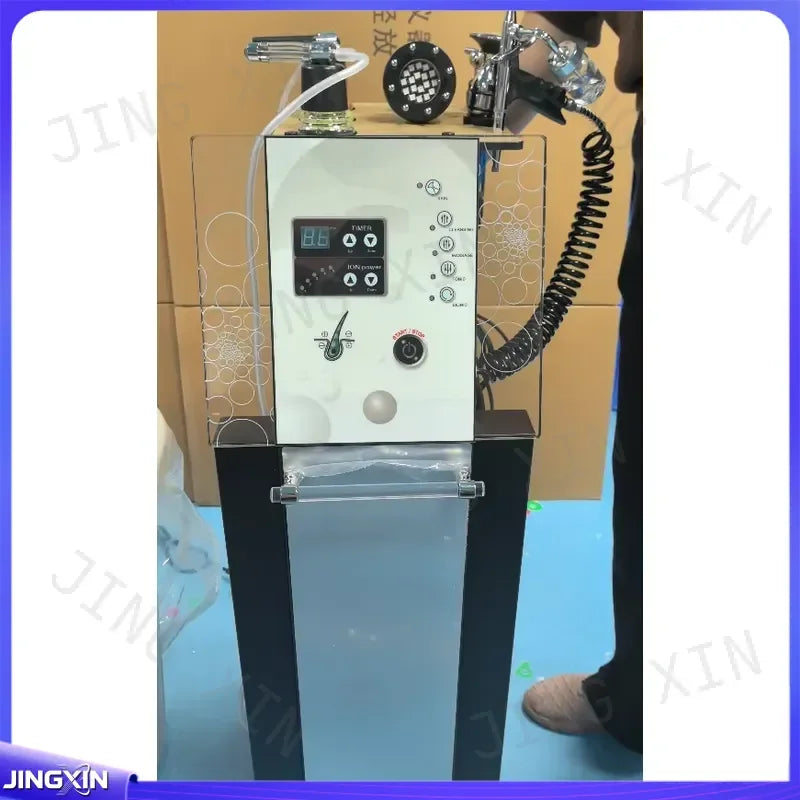 Máquina de Spa Capilar 8 en 1, Dispositivo de Masaje de Cuero Cabelludo con Burbujas para Salón de Belleza Coreano, Equipo de Tratamiento para el Crecimiento del Cabello y Cuidado de Belleza