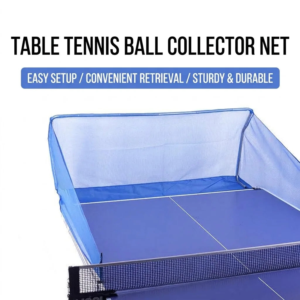 Máquina automática para lanzar pelotas de tenis de mesa, con red para recoger las pelotas; red portátil para recoger pelotas de tenis de mesa.