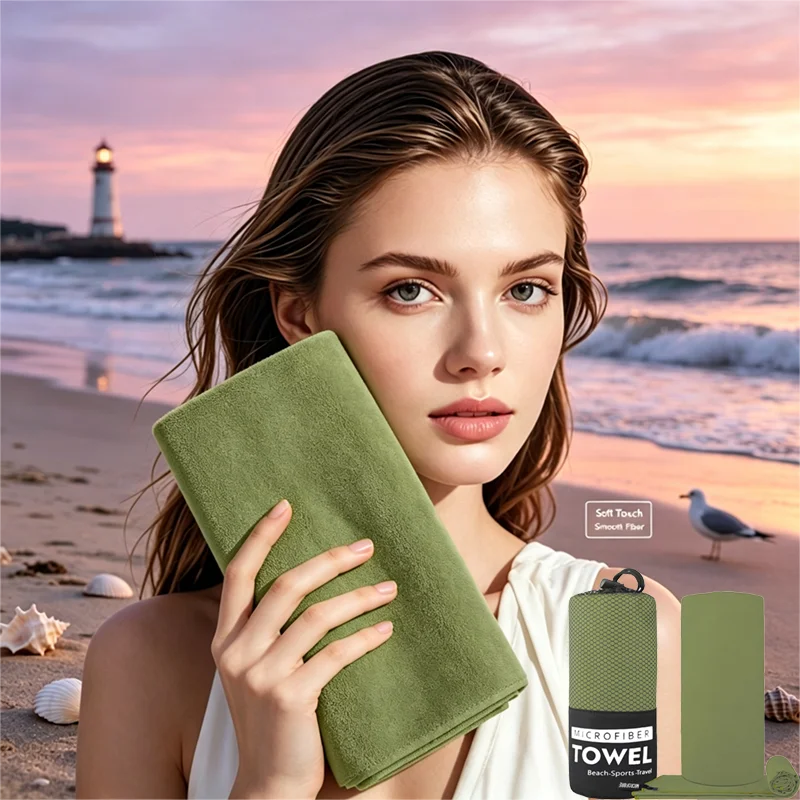 Toalla de playa de microfibra de secado rápido, que no retiene la arena, es de gran capacidad de absorción, suave y fácil de transportar, ideal para nadar, viajar, usar en el gimnasio y para practicar deportes al aire libr