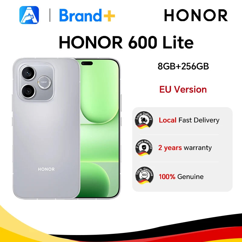 HONOR 600 Lite, versión UE, smartphone 5G NUEVO 2026, MTK Dimensity 7100 Elite, pantalla AMOLED de 6,6", batería de 6520 mAh, cámara con IA de 108 MP