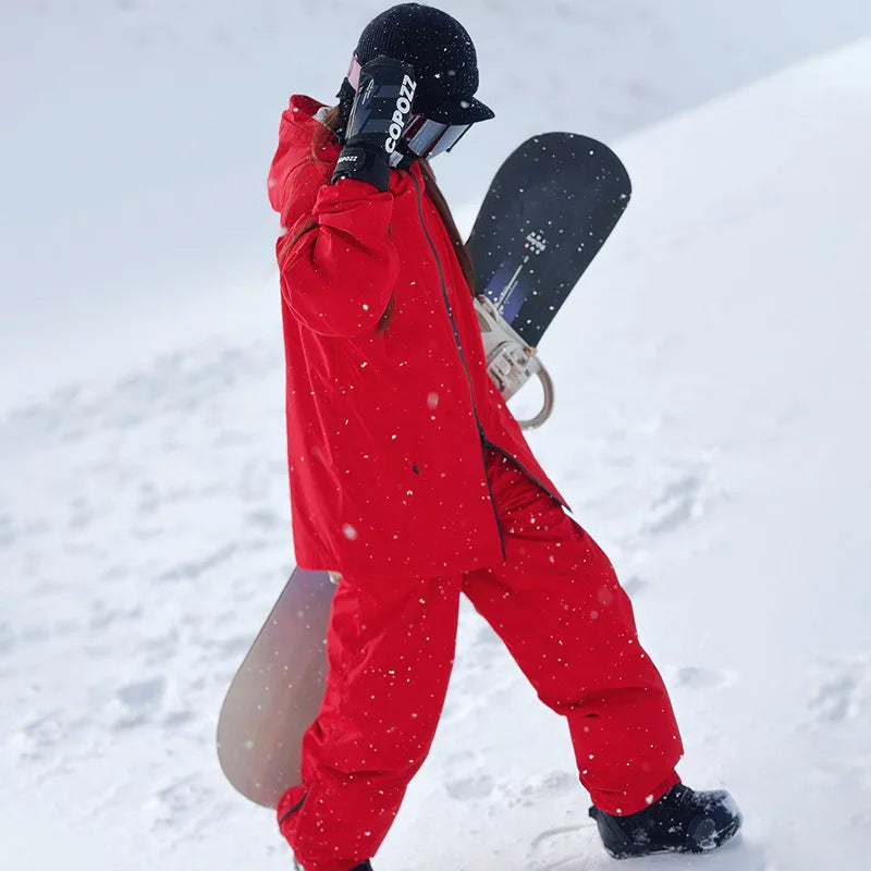 Nuevo Conjunto de Traje de Esquí Holgado para Hombre y Mujer, Chaqueta y Pantalones Impermeables y Resistentes al Viento, Disponible en Color Sólido, para Snowboard, Ropa de Invierno para la Nieve