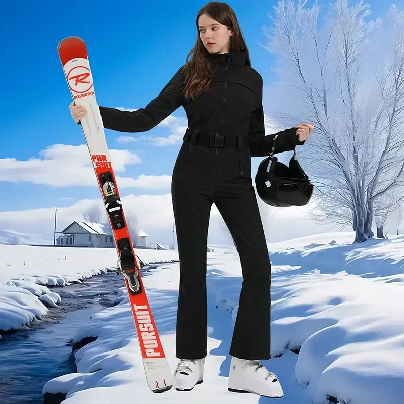 Trajes de Esquí de Invierno 2026, Ajustados, para Mujer, Chaqueta de Snowboard para Exteriores, Overoles Cálidos, Impermeables y Resistentes al Viento, Traje de Esquí de una Pieza