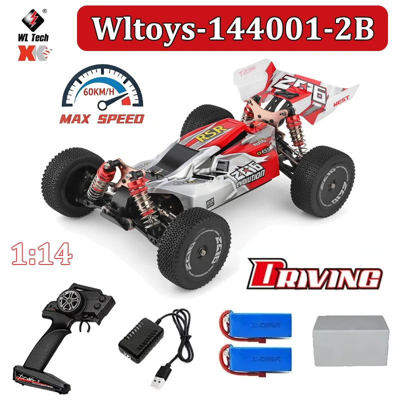 WLtoys 144016 124017 Serie 75KM/H 2.4G Coche RC sin escobillas 4WD Eléctrico de Alta Velocidad Todoterreno Juguetes de Control Remoto para Derrape para Niños