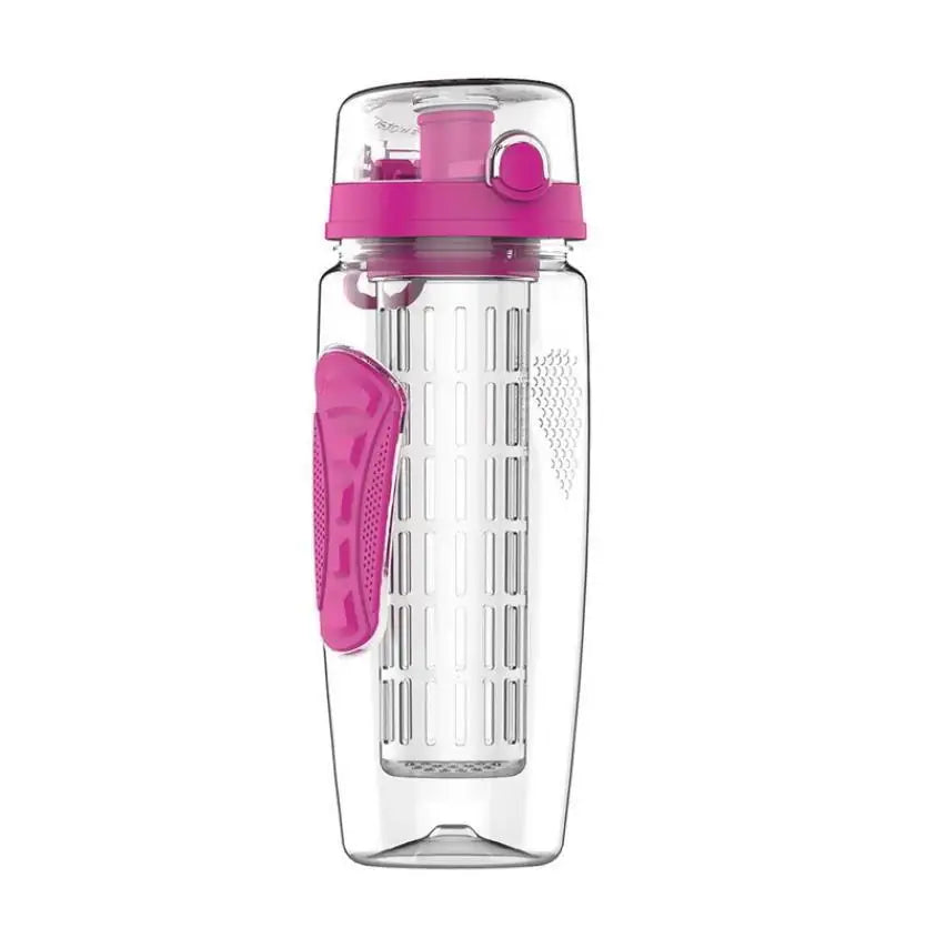 Botella de agua con infusor de frutas sin BPA, coctelera de jugo, botella de agua deportiva con limón, botellas deportivas para beber frutas para niña