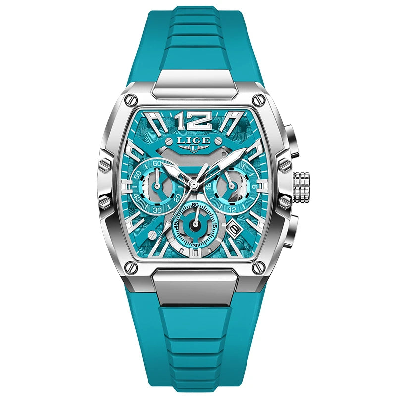 Reloj de lujo para hombre LIGE 2026, resistente al agua, de silicona, luminoso, con calendario y cronógrafo, reloj de cuarzo para regalo de Halloween