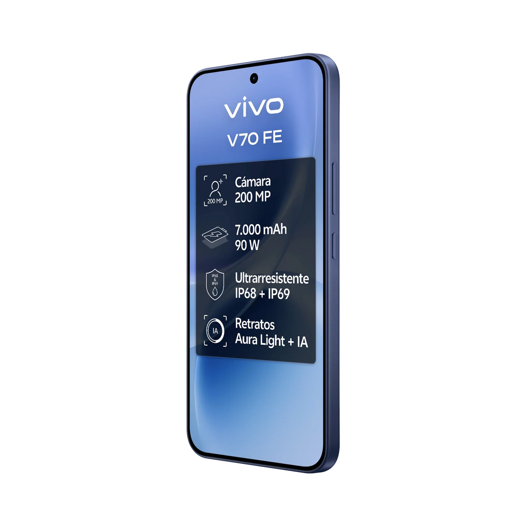Smartphone vivo V70 FE 5G versión europea, 8GB+256GB, OriginOS 6, Dimensity 7360-Turbo, LPDDR5X, UFS 3.1, 7000 mAh, 90W, IP69