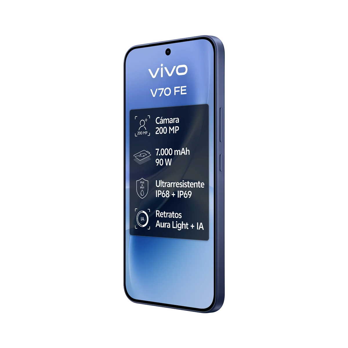 Smartphone vivo V70 FE 5G versión europea, 8GB+256GB, OriginOS 6, Dimensity 7360-Turbo, LPDDR5X, UFS 3.1, 7000 mAh, 90W, IP69