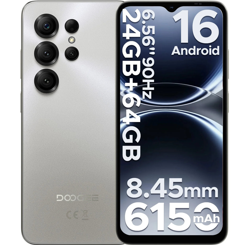 Versión Global DOOGEE Note56 X Smartphone Android 16 24GB RAM(3GB+21GB) 64GB ROM Pantalla de 6.56'' Batería de 6150mAh Teléfono Móvil