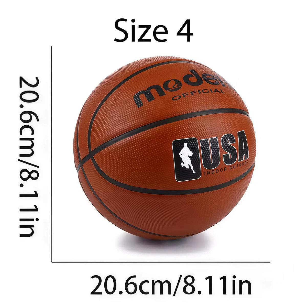 Balón de baloncesto oficial para adultos y adolescentes, color marrón, talla 4/5/6/7, balón de juego profesional de goma duradera para interiores y exteriores, 1 ud.