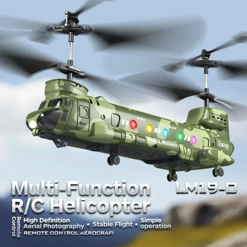 Helicóptero Rc con cámara, Avión de Control remoto, fotografía aérea, avión con luz, modelo eléctrico, juguete, regalo para niños, LM19-D