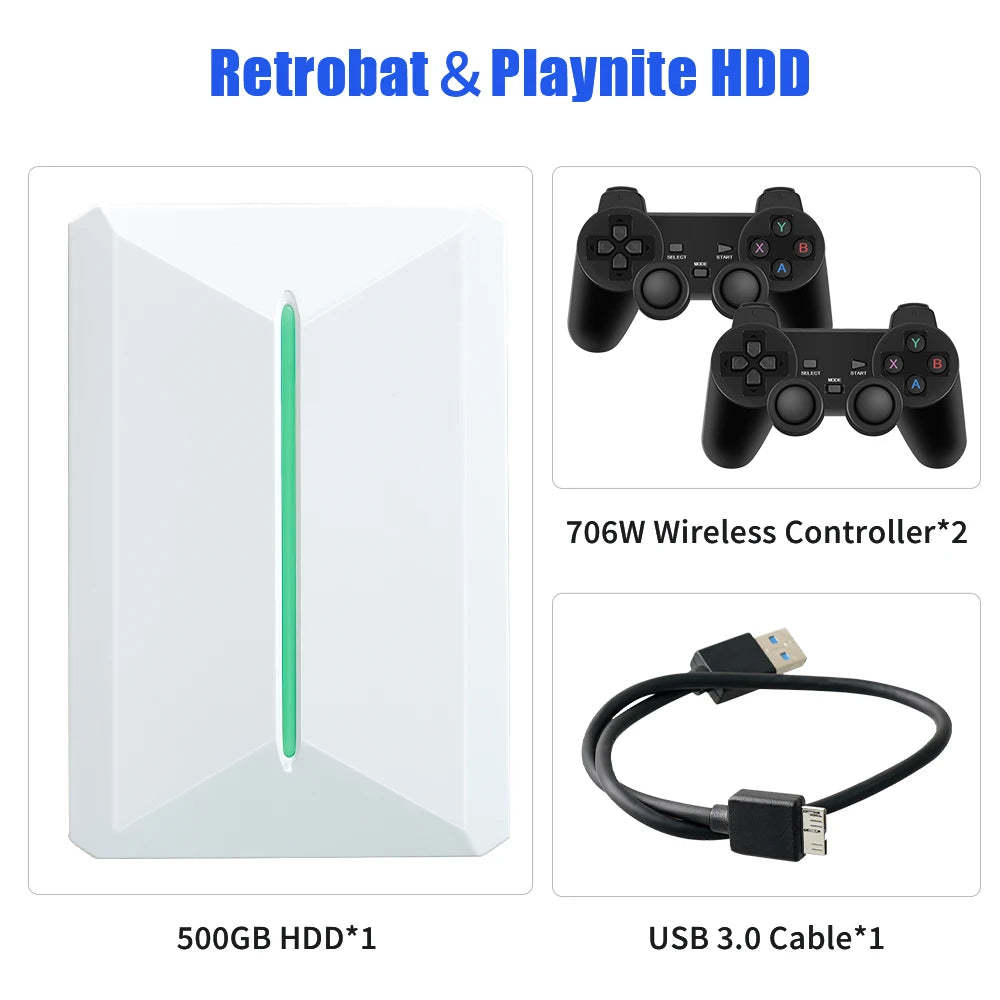 Consola de videojuegos retro con HDD para sistemas Retrobat y Playnite para PS3/PS2/WIIU/WII/Switch/MAME, más de 50 emuladores, 38,293 juegos y 42 juegos AAA para PC