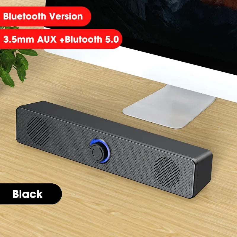Barra de Sonido Bluetooth para TV, Computadora, Cine en Casa con Subwoofer, Sonido Envolvente 4D, Altavoz Estéreo con Cable, Bajos Potentes