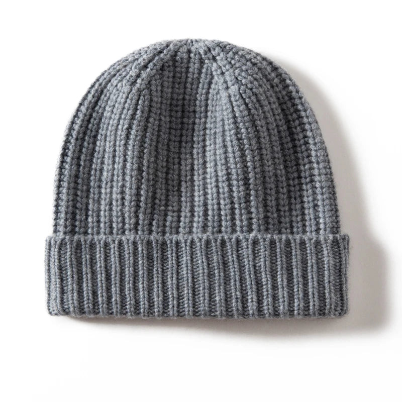 Gorros de cachemira 100 para hombres y mujeres de alta calidad, gorros con bridas Unisex de invierno gruesos y cálidos, sombreros de Navidad de hilo de tendencia