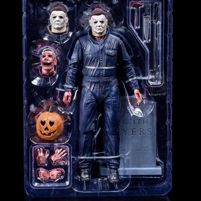 Figura de Michael Myers de NECA con LED, Figura de Acción Ultimate de Halloween, Figura de Freddy Jason Voorhees, Modelo de Sangre, Juguetes, Regalo de Halloween