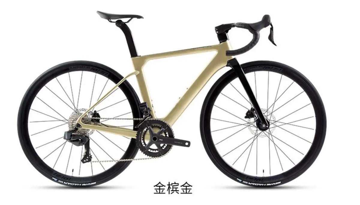Nueva bicicleta de carretera TT-X42 de estilo más reciente, ligera, de carbono completo, con grupo eléctrico inalámbrico WheelTop y ruedas de carbono.