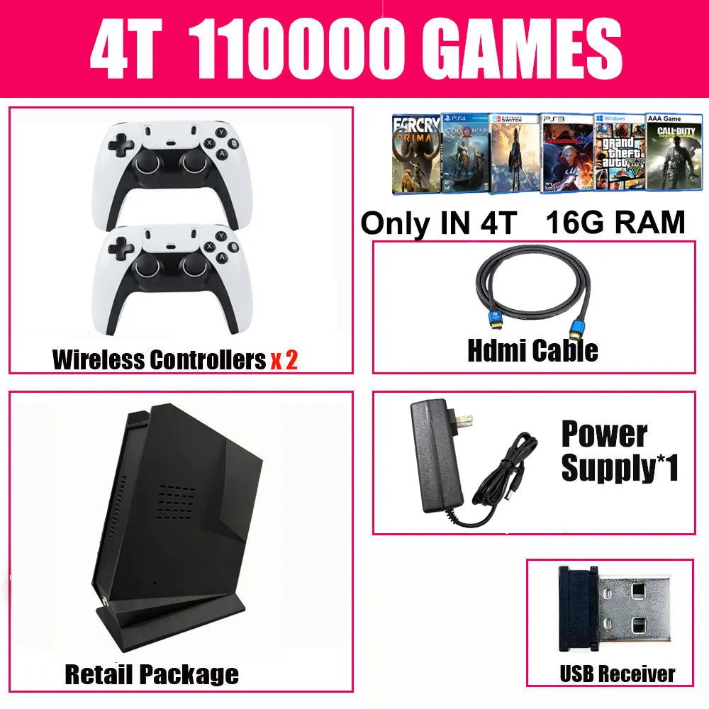 Consola de Juegos Retro G3 Pro con Sistema Dual, +99999 Juegos, 16G RAM, 500G/1T/2T/4TB HDD, Compatible con PS2, PS3, WIIU, WII, SS, SWITCH, Actualización Intel