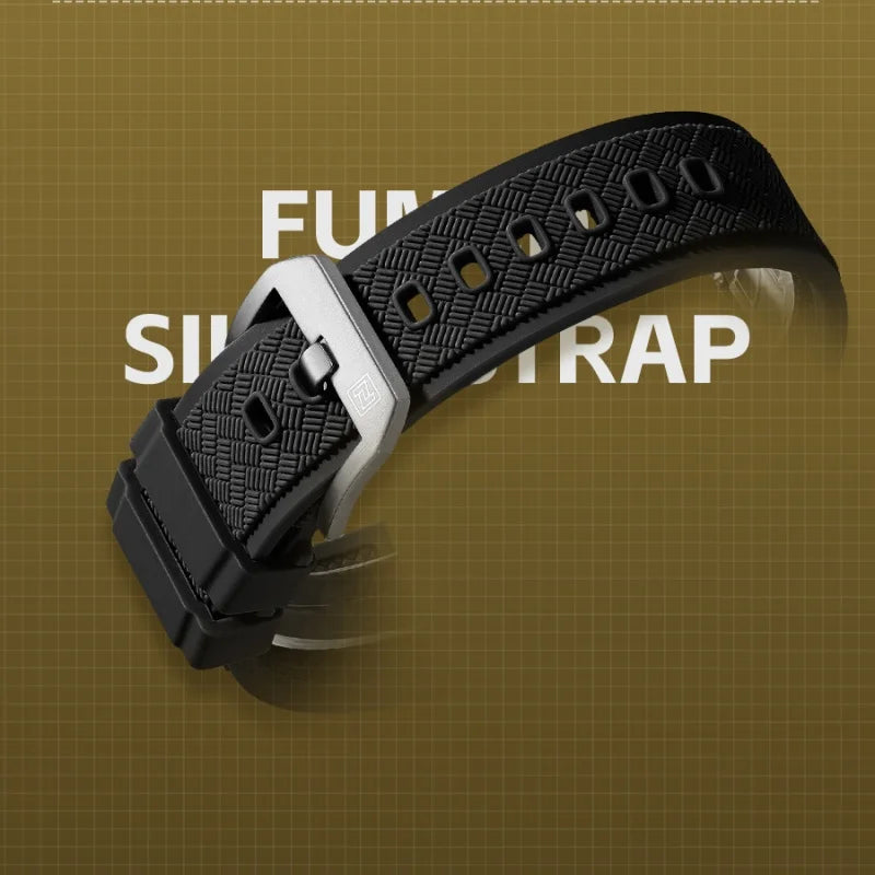 Reloj deportivo táctico militar NAVIFORCE para hombre, con correa de silicona luminosa, movimiento de cuarzo, resistente al agua 3ATM y caja de aleación de zinc