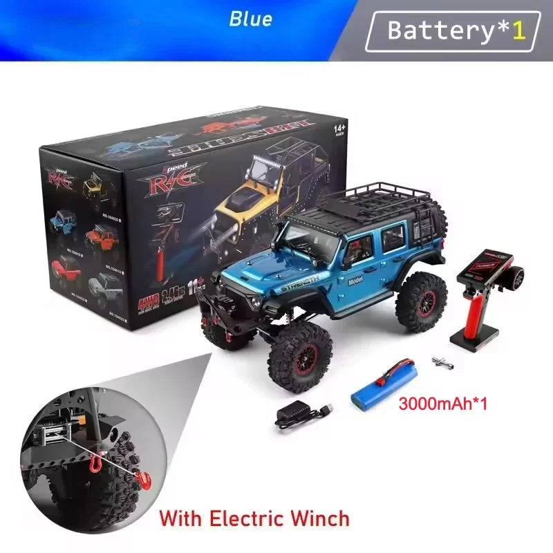 Coche RC Profesional Grande de 57CM 1/10, 4WD Todoterreno para Escalada, 2.4G con Receptor Independiente de 3 Canales, Vehículo de Carreras RC, Juguete de Regalo
