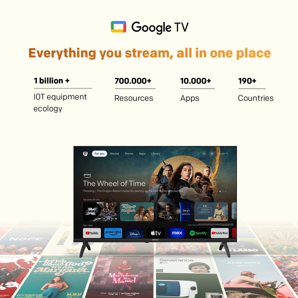 Coocaa 32" QLED Smart TV – Built-in Google Cast, 60Hz, HDR10 & HLG, Dolby Audio, Qyocare 5.0 Anti Blue Light, Flicker-Free, 2 HDMI & 2 USB Ports, 200 cd/m² Brightness