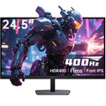 Monitor para juegos KTC de 24.5 pulgadas, 400Hz/240Hz |   IPS Rápido de 1ms |   Monitor FHD 1080P |   HDR 400 128% sRGB |   HDMI x2, DP x2 | Monitores VESA de 360Hz con Ajuste de Inclinación, Color Gris Plateado, H25X7