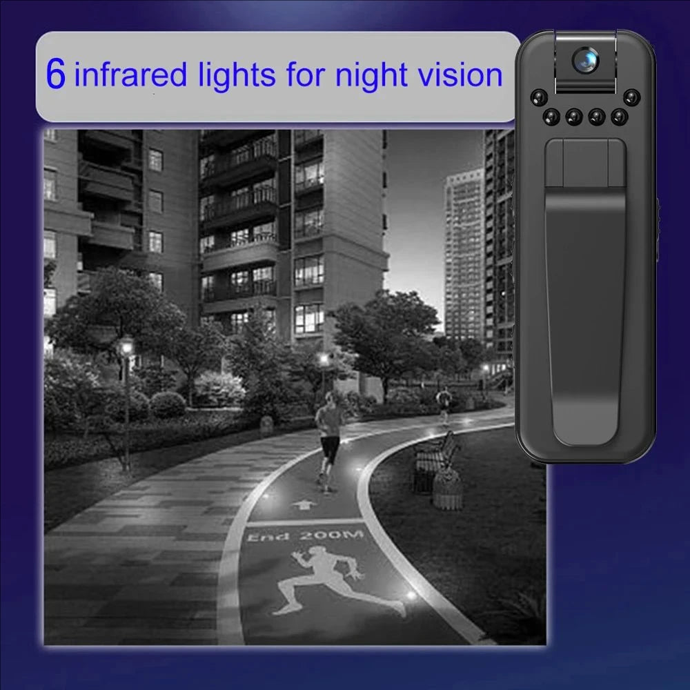 Mini cámara HD 1080P, grabadora de vídeo Digital pequeña portátil, videocámara de videovigilancia de visión nocturna, cámara corporal de policía infrarroja