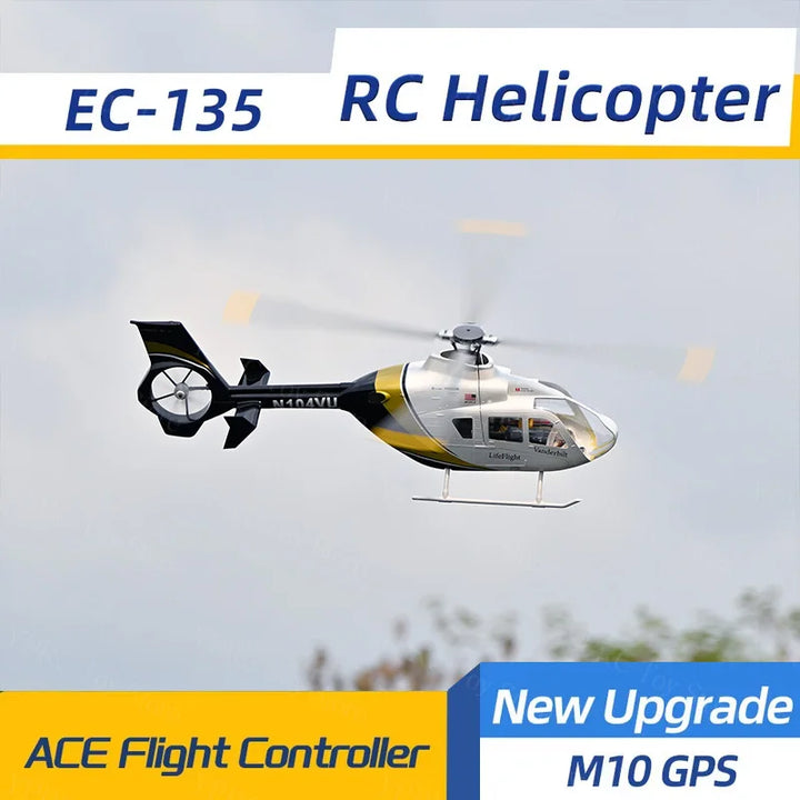 Helicóptero a escala RC Flywing EC135 sin escobillas, simulación de helicóptero a escala RC con control de vuelo ACE, GPS Beidou M10, RTF, en stock.