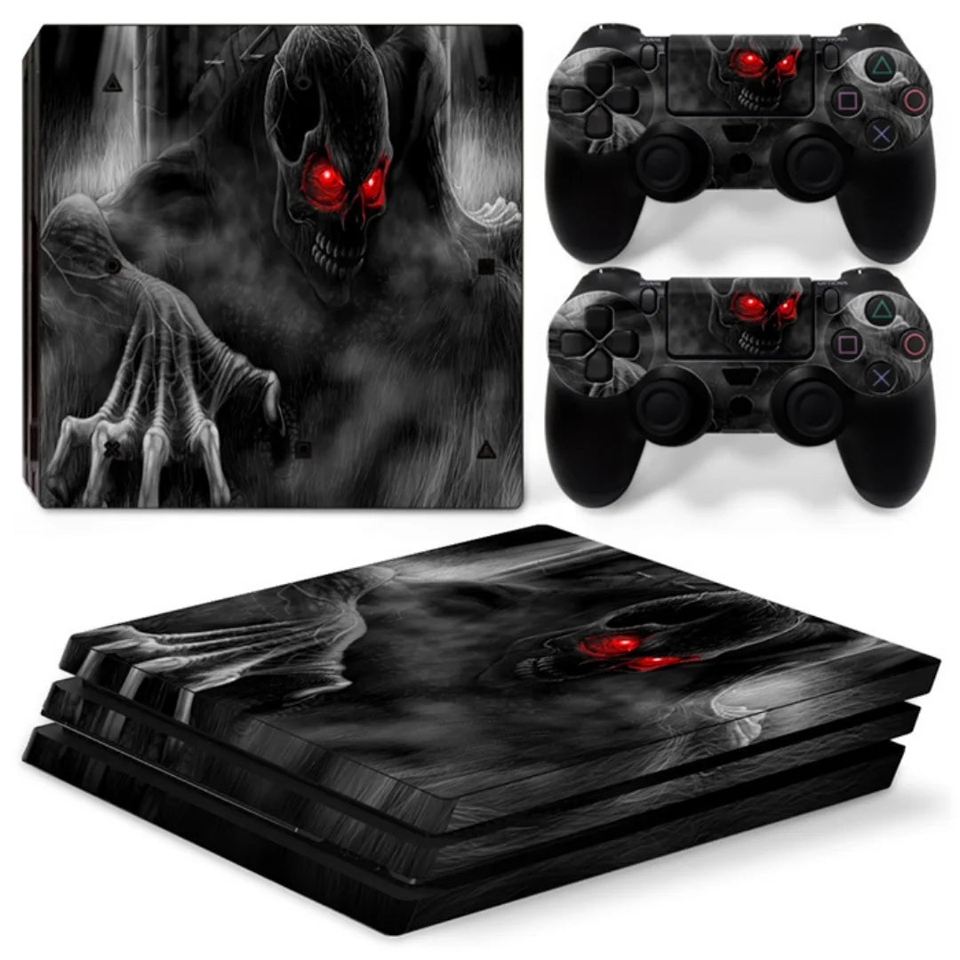 Protective Vinyl Decal Skin Sticker Full Set Cover Wrap for PS4 Pro Console and 2 Controllers
