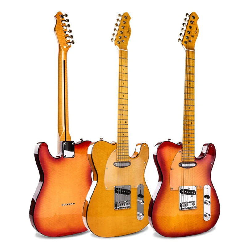 Guitarra Eléctrica Surpass Music ST Lista para el Escenario con Efectos Integrados y Extremos de Trastes Redondeados