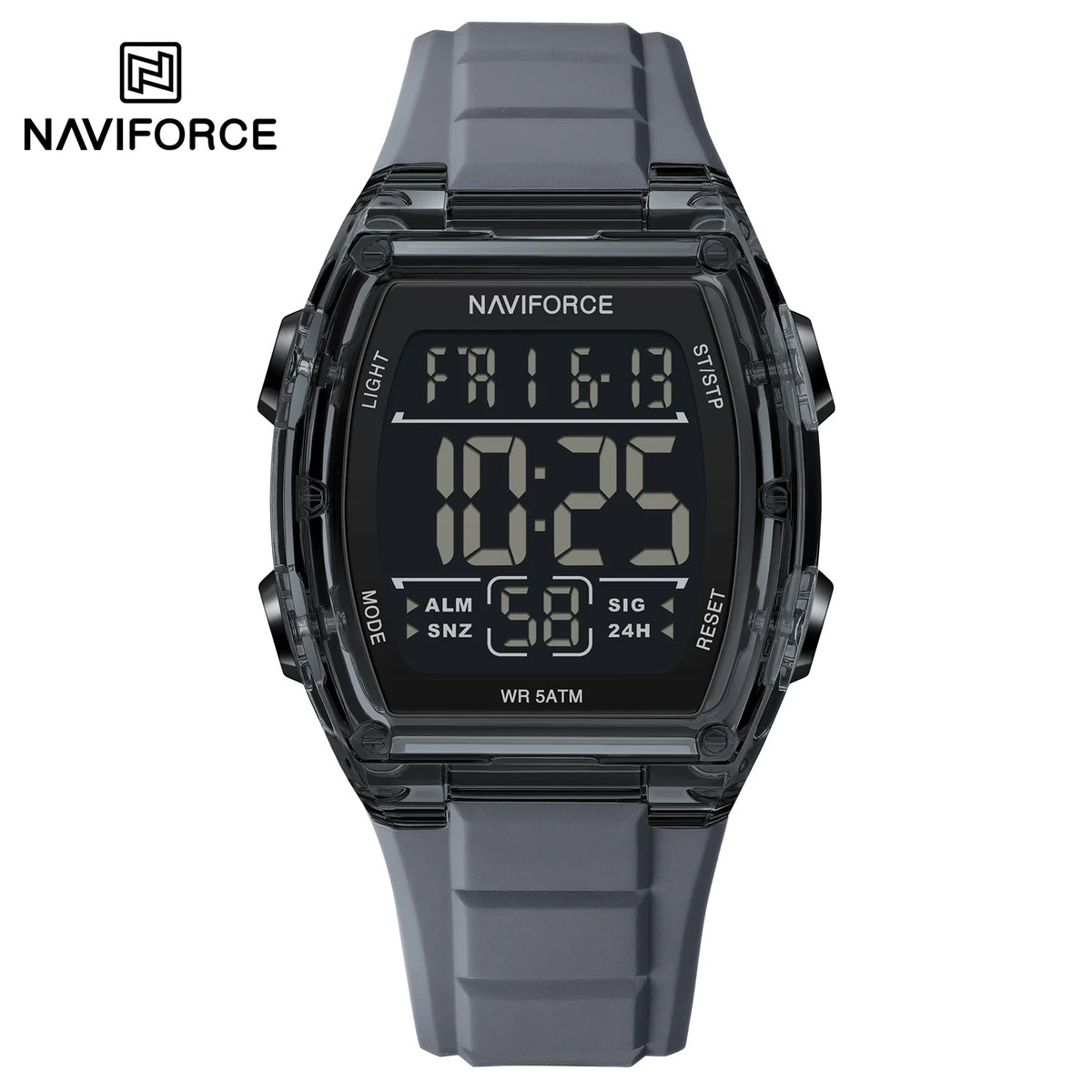 Reloj deportivo para hombre NAVIFORCE de lujo, marca líder, con alarma, cronómetro, pantalla digital LED, retroiluminación y resistente al agua.