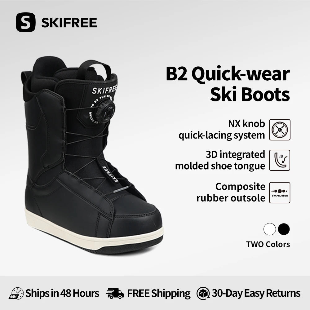Botas de Snowboard para Principiantes SKIFREE |   Sistema de Atado Rápido NX, Suela Antideslizante Impermeable, Ligero y de Fácil Calzado