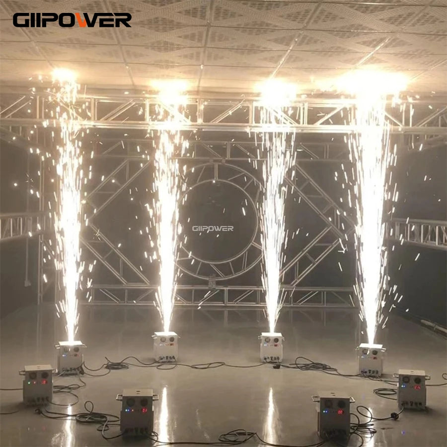 1- 200 bolsas Ti polvo 200g máquina de chispa fría Dmx máquina de fuegos artificiales brillantes fríos máquina de chispas frías tarjeta boda