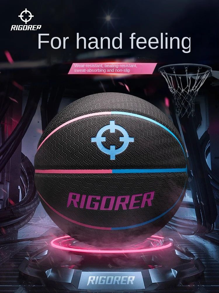 RIGORER Balón de baloncesto para interiores y exteriores, resistente al desgaste, antideslizante, de cuero PU, tamaño 7, balón estándar para entrenamiento de competición