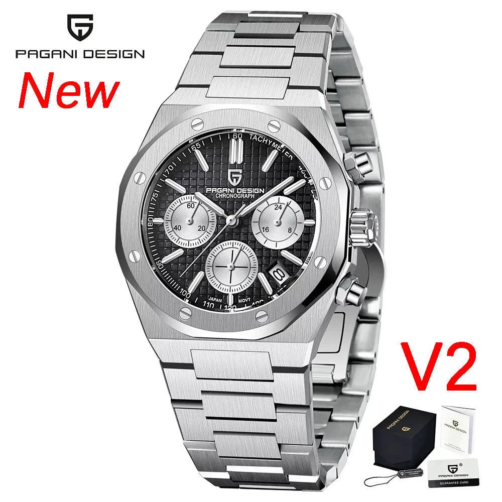 PAGANI DESIGN PD-1707 Chronograph Watch for Men 40MM Dial Sapphire Japan VK63 Stainless Luminous Sport Business Quartz Watch
