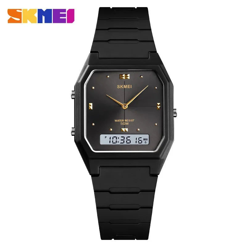 SKMEI 1604 Luxury Quartz Watches for Men Women Simple Waterproof Dual Time Countdown Lady Wristwatches Clock Relogio Masculino