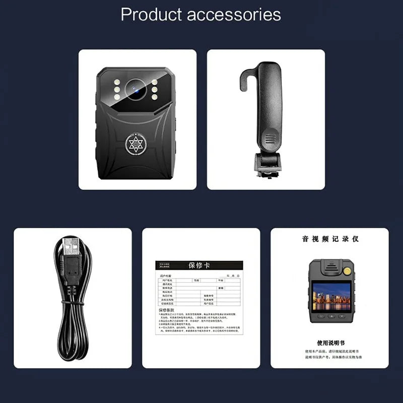 Mini cámaras HD 4K con grabadora de vídeo digital WIFi de 3000mAh con pantalla IPS, cámara corporal de policía de visión nocturna, videocámara portátil