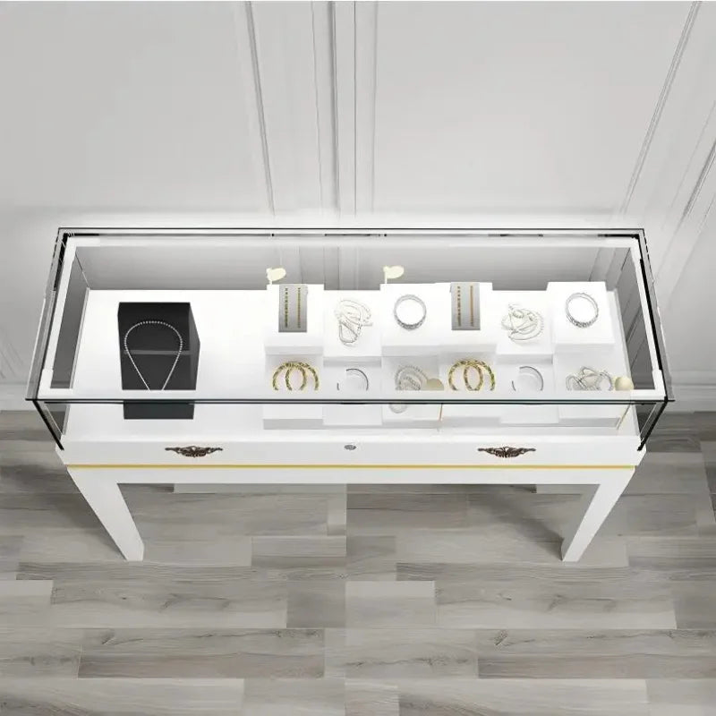 Foco LED de alta calidad, impermeable, duradero, con base de madera, acrílico, metal y vidrio, para vitrina de joyería, personalizable
